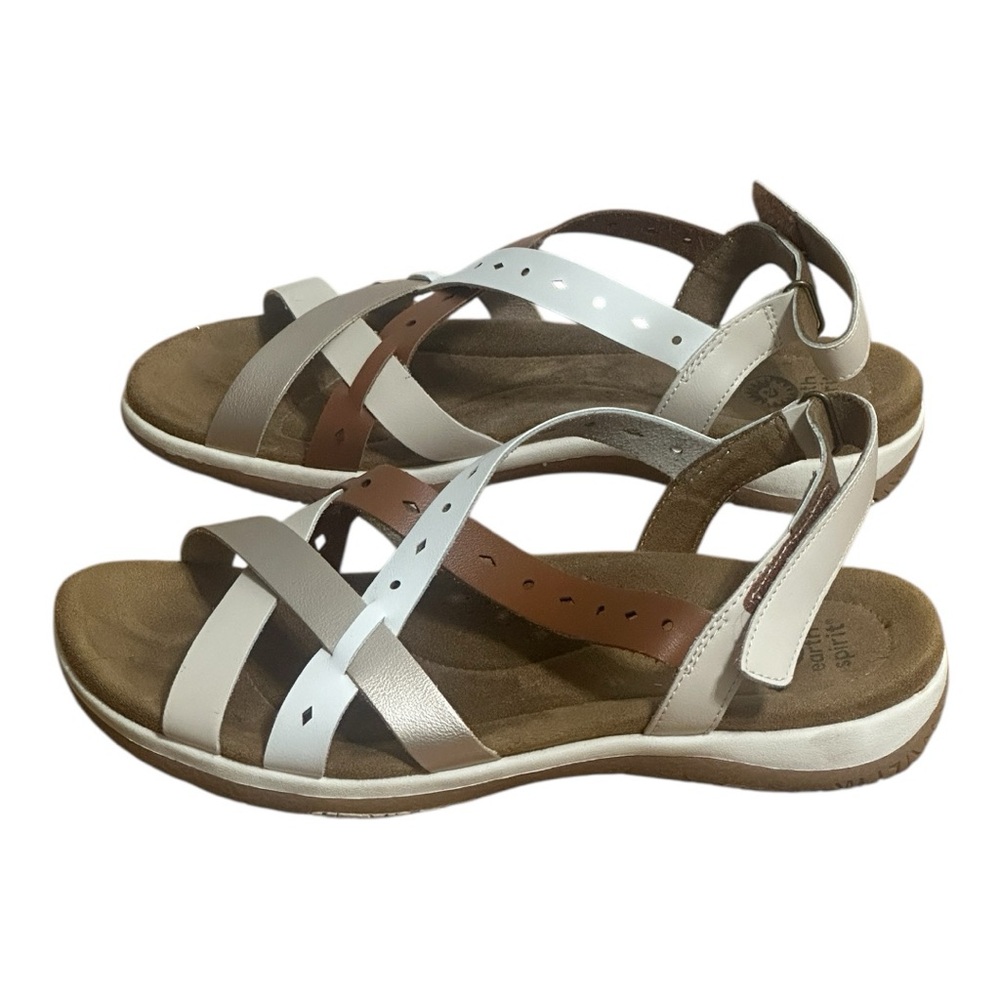 Earth Spirit Women’s Billie Strappy White/Tan Comfort Sandals